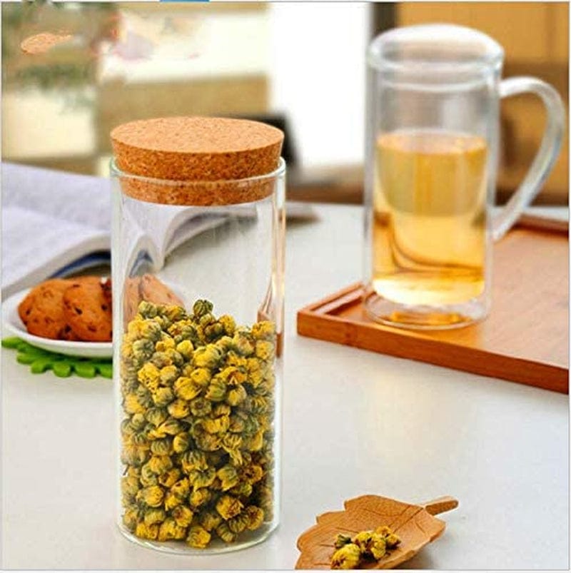 2Pcs 300Ml/10Oz Empty Clear Glass Bottles with Cork Stopper - Refillable Dry Food Goods Storage Container Vial Jars for Flower Tea Dry Fruit Nuts Candy Seasoning and Other Small Items Home & Garden > Decor > Decorative Jars ericotry   