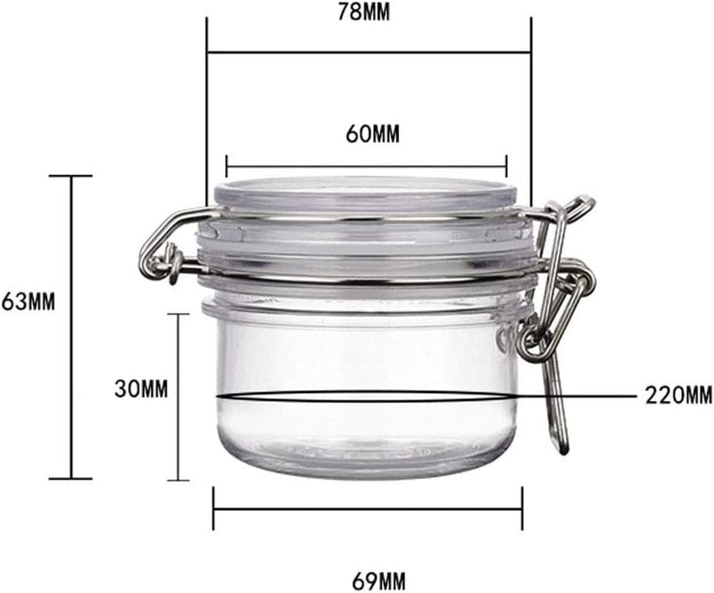 2Pcs 4 Oz/120Ml Clear round Plastic Home Kitchen Storage Sealed Jar Bottles with Leak Proof Rubber and Hinged Lid for Herbs, Spices, Candy, Gift, Arts and Crafts Storage Multi-Purpose Container Home & Garden > Decor > Decorative Jars mollensiuer   