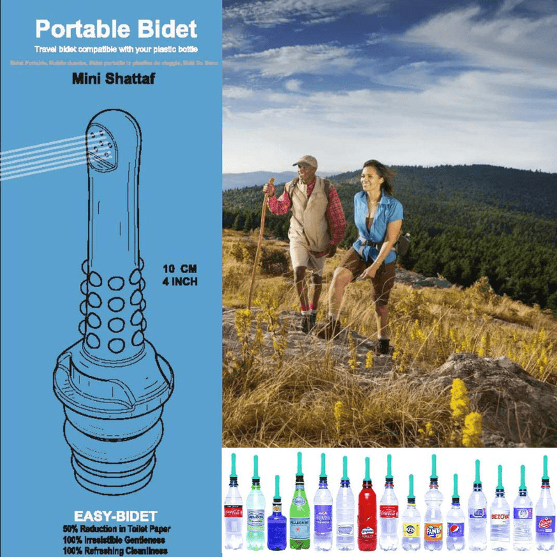 2PCS Backpacking Bidet - Portable Bidet for Toilet - Travel Bidets , Universal Shower Pipe for Traviling, Compatible with Every Bottle. Discreet,Ecological,Mini, Elderly,Sprayer,Personal,Handheld Sporting Goods > Outdoor Recreation > Camping & Hiking > Portable Toilets & Showers TONELIFE   