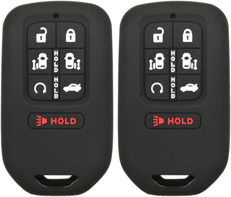 2Pcs Coolbestda Silicone 7Buttons Key Fob Remote Skin Cover Protector Keyless Entry Case Accessories for 2018 2019 2020 2021 2022 Honda Odyssey Elite Ex Sporting Goods > Outdoor Recreation > Winter Sports & Activities Coolbestda 2Pcs Black  