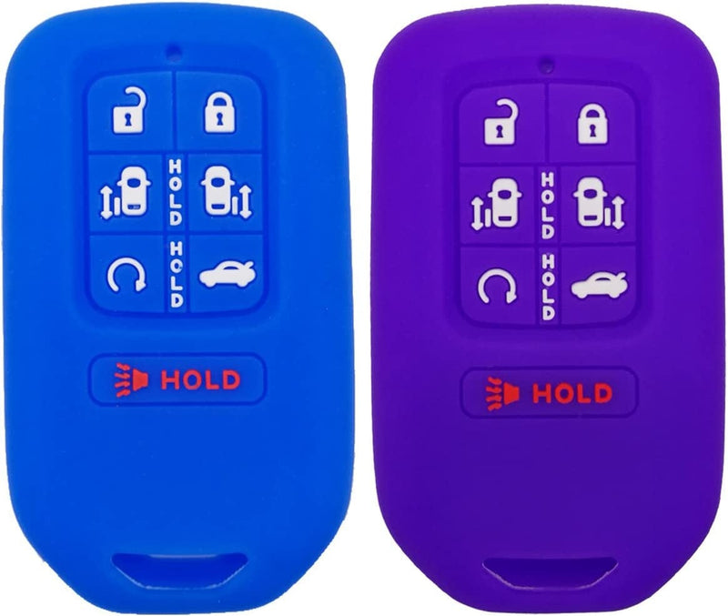 2Pcs Coolbestda Silicone 7Buttons Key Fob Remote Skin Cover Protector Keyless Entry Case Accessories for 2018 2019 2020 2021 2022 Honda Odyssey Elite Ex Sporting Goods > Outdoor Recreation > Winter Sports & Activities Coolbestda Purple Blue  