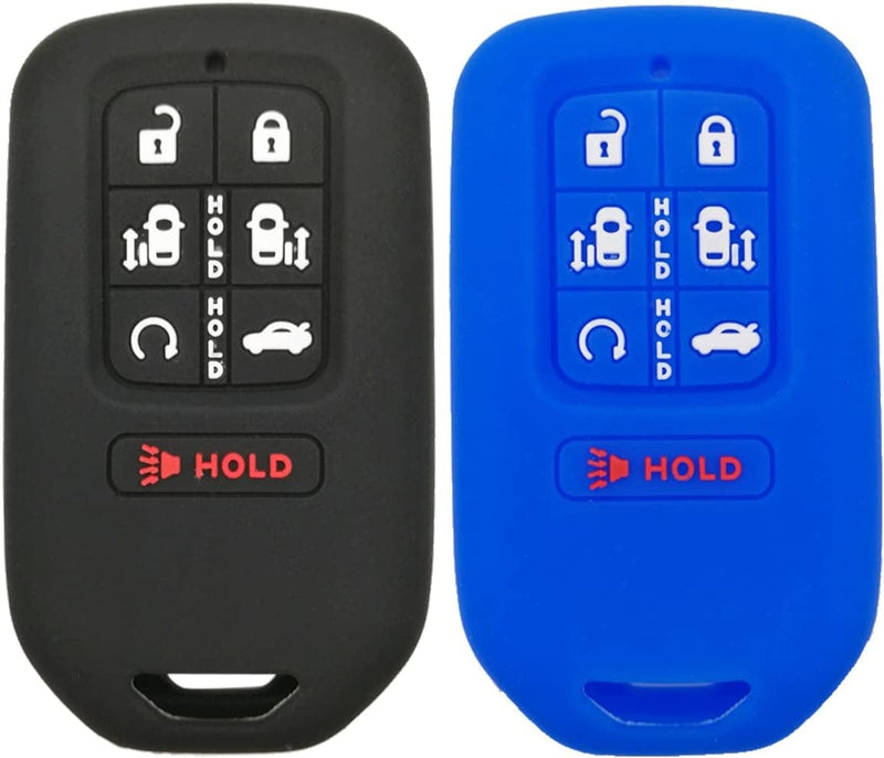 2Pcs Coolbestda Silicone 7Buttons Key Fob Remote Skin Cover Protector Keyless Entry Case Accessories for 2018 2019 2020 2021 2022 Honda Odyssey Elite Ex Sporting Goods > Outdoor Recreation > Winter Sports & Activities Coolbestda Black Blue  