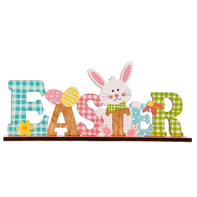 2PCS Easter Tabletop Decorations Signs, Easter Wooden Table Bunny Gnome Easter Decor Party Scene Props Easter Gifts Easter Decorations for Spring Holiday Easter Dinner Party Home & Garden > Decor > Seasonal & Holiday Decorations Hotiary B  