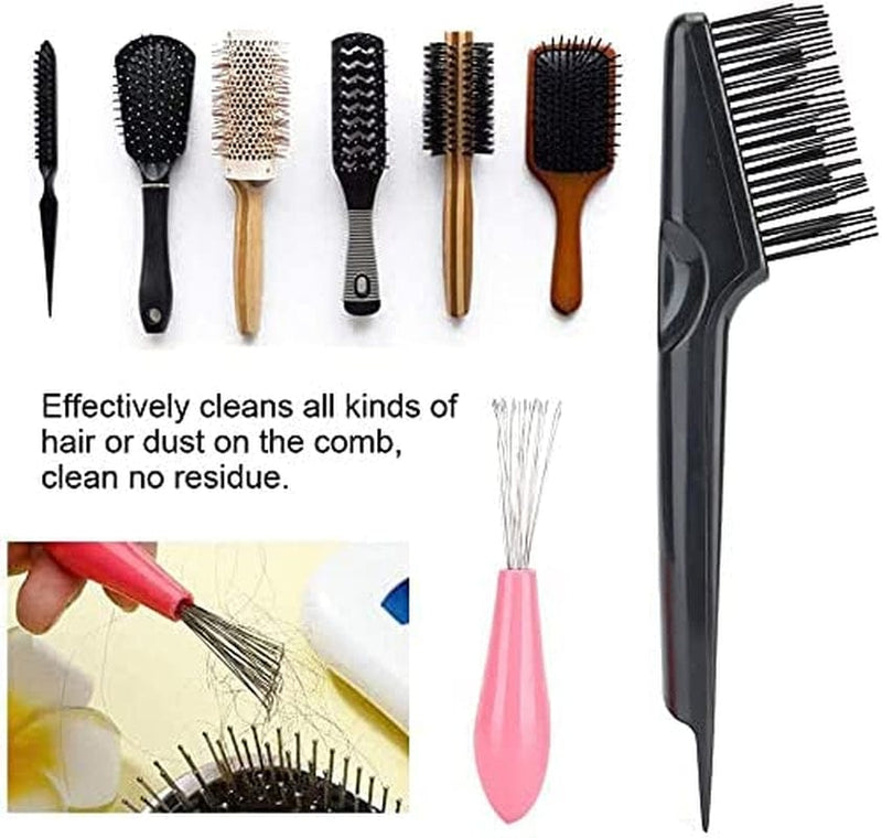 2Pcs/Set Comb Cleaner Brush, Styling Tools & Appliances Hair Brushes Dust Hair Brush Dust Cleaning Hair Salon Home Tool for Removing Hair Dust Home Salon Use[1] Home & Garden > Household Supplies > Household Cleaning Supplies Generic   