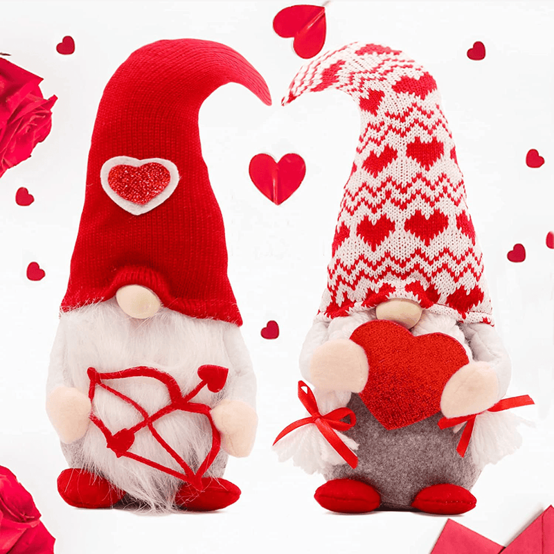 2PCS Valentine'S Day Gnomes Swedish Tomte Valentines Day Decor for Home Office Valentines Day Decoration Plushie Home Table Elf Scandinavian Gnomes Ornaments Sweet Valentines Day Gifts for Men Women Home & Garden > Decor > Seasonal & Holiday Decorations Zuicxlsy   