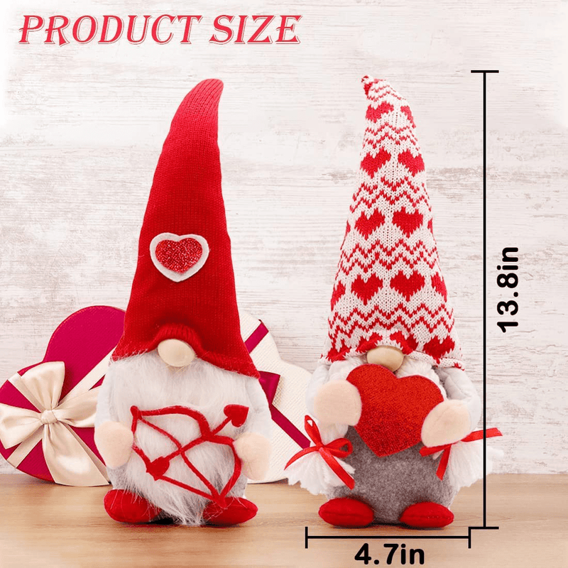 2PCS Valentine'S Day Gnomes Swedish Tomte Valentines Day Decor for Home Office Valentines Day Decoration Plushie Home Table Elf Scandinavian Gnomes Ornaments Sweet Valentines Day Gifts for Men Women Home & Garden > Decor > Seasonal & Holiday Decorations Zuicxlsy   