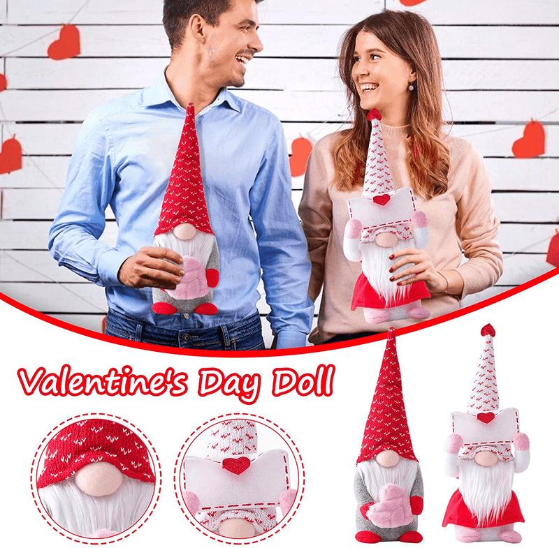 2PCS Valentines Day Gnome Decor,Cute Valentines Faceless Santa Doll,Handmade Valentines Day Gifts for Him/Her, Valentines Day Decorations Ornaments for the Home (S) Home & Garden > Decor > Seasonal & Holiday Decorations AMQY   