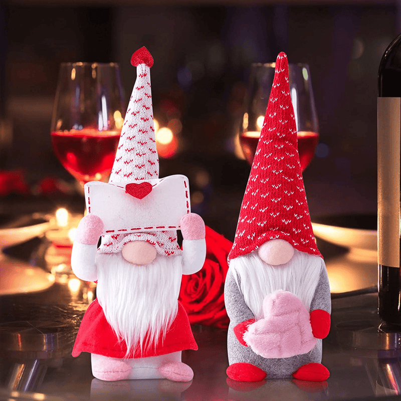 2PCS Valentines Day Gnome Decor,Cute Valentines Faceless Santa Doll,Handmade Valentines Day Gifts for Him/Her, Valentines Day Decorations Ornaments for the Home (S) Home & Garden > Decor > Seasonal & Holiday Decorations AMQY   