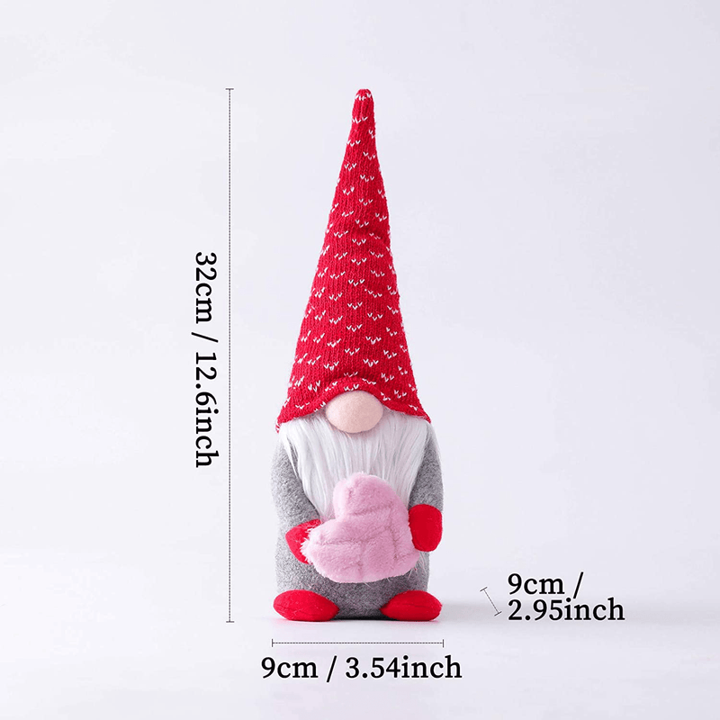 2PCS Valentines Day Gnome Decor,Cute Valentines Faceless Santa Doll,Handmade Valentines Day Gifts for Him/Her, Valentines Day Decorations Ornaments for the Home (S)