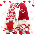2PCS Valentines Day Gnome Decorations,Cute Handmade Plush Doll Elf Mr and Mrs Table Ornaments Scandinavian,Indoor Home Tabletop Decor Party Valentines Day Sharing Gifts Women Adult Kids (Red A) Home & Garden > Decor > Seasonal & Holiday Decorations YXIAOJIE Red a  