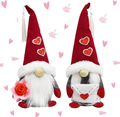 2PCS Valentines Day Gnome Decorations,Cute Handmade Plush Doll Elf Mr and Mrs Table Ornaments Scandinavian,Indoor Home Tabletop Decor Party Valentines Day Sharing Gifts Women Adult Kids (Red A) Home & Garden > Decor > Seasonal & Holiday Decorations YXIAOJIE Red B  