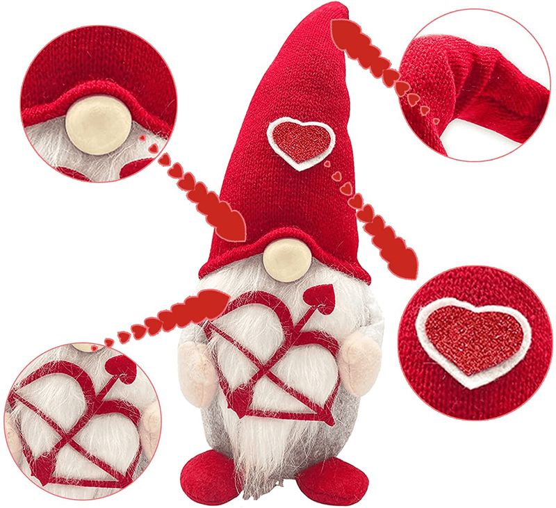 2PCS Valentines Day Gnome Decorations,Cute Handmade Plush Doll Elf Mr and Mrs Table Ornaments Scandinavian,Indoor Home Tabletop Decor Party Valentines Day Sharing Gifts Women Adult Kids (Red A) Home & Garden > Decor > Seasonal & Holiday Decorations YXIAOJIE   