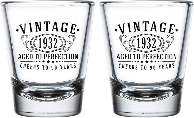 2Pk Vintage 2001 Printed 1.75Oz Shot Glasses - 21St Birthday Gift Aged to Perfection - 21 Years Old Anniversary Home & Garden > Kitchen & Dining > Barware Spotted Dog Company 1932  