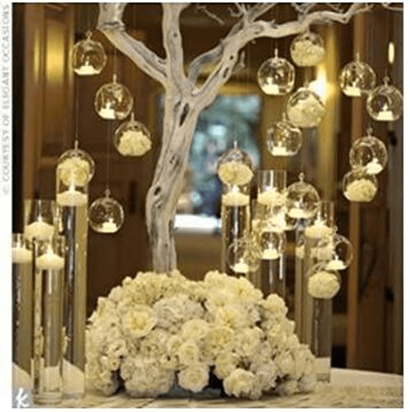 3.15"/8cm Hanging Tealight Holder Glass Globes Terrarium Wedding Candle Holder Candlestick(12pcs) Home & Garden > Decor > Home Fragrance Accessories > Candle Holders LANLONG   