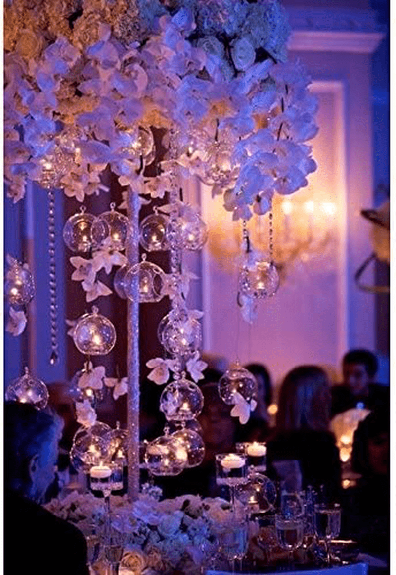3.15"/8cm Hanging Tealight Holder Glass Globes Terrarium Wedding Candle Holder Candlestick(12pcs)