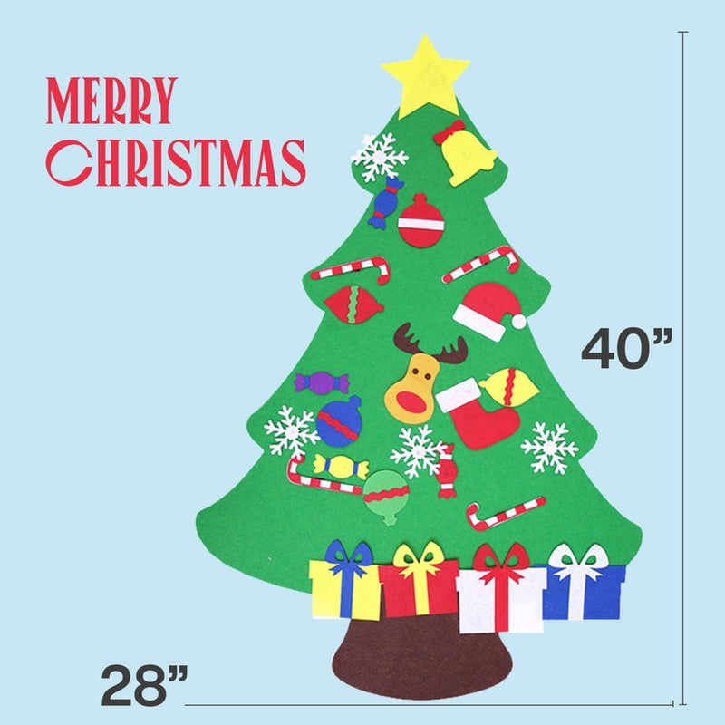 3.4 Feet LED DIY Felt Christmas Tree with 30PCS Detachable Ornaments, Wall Hanging Xmas Gifts for Kids Toddlers Home Wall Door Decoration Christmas Party Supplies Home Home & Garden > Decor > Seasonal & Holiday Decorations& Garden > Decor > Seasonal & Holiday Decorations Skylar   