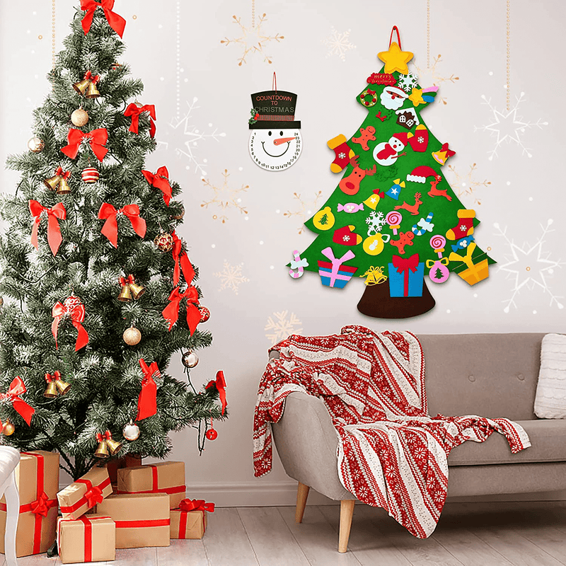 3.6Ft DIY Gifts for Kids Toddler Children,Christmas Decorations 37Pcs Felt Christmas Tree Set with Snowman Advent Calendar,Christmas Decor for Home Indoor Door Wall Living Room New Year Xmas Clearance Home & Garden > Decor > Seasonal & Holiday Decorations& Garden > Decor > Seasonal & Holiday Decorations Tmacker   