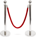 3-Foot Polished Ball Top Stanchions with 4.5-Foot Red Velvet Rope by Pudgy Pedro's Party Supplies (Gold) Arts & Entertainment > Party & Celebration > Party Supplies Pudgy Pedro's Party Supplies Silver  