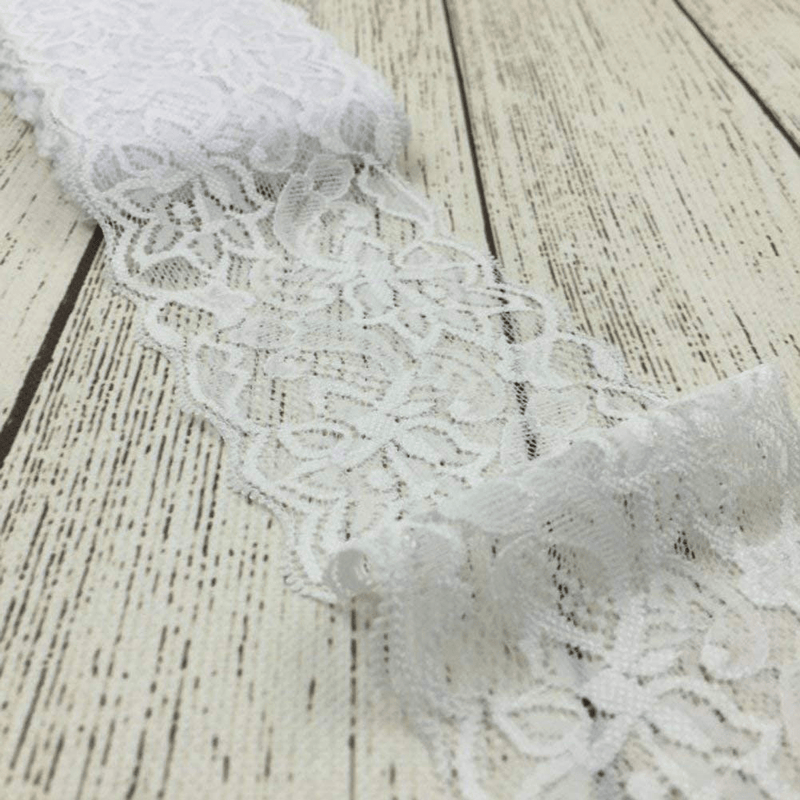3 Inch Lace Ribbon, Floral Lace Trim, Elastic Lace for Crafts Rustic Wedding Decorations Hair Bow Making and Gift Wrapping (10 Yards)