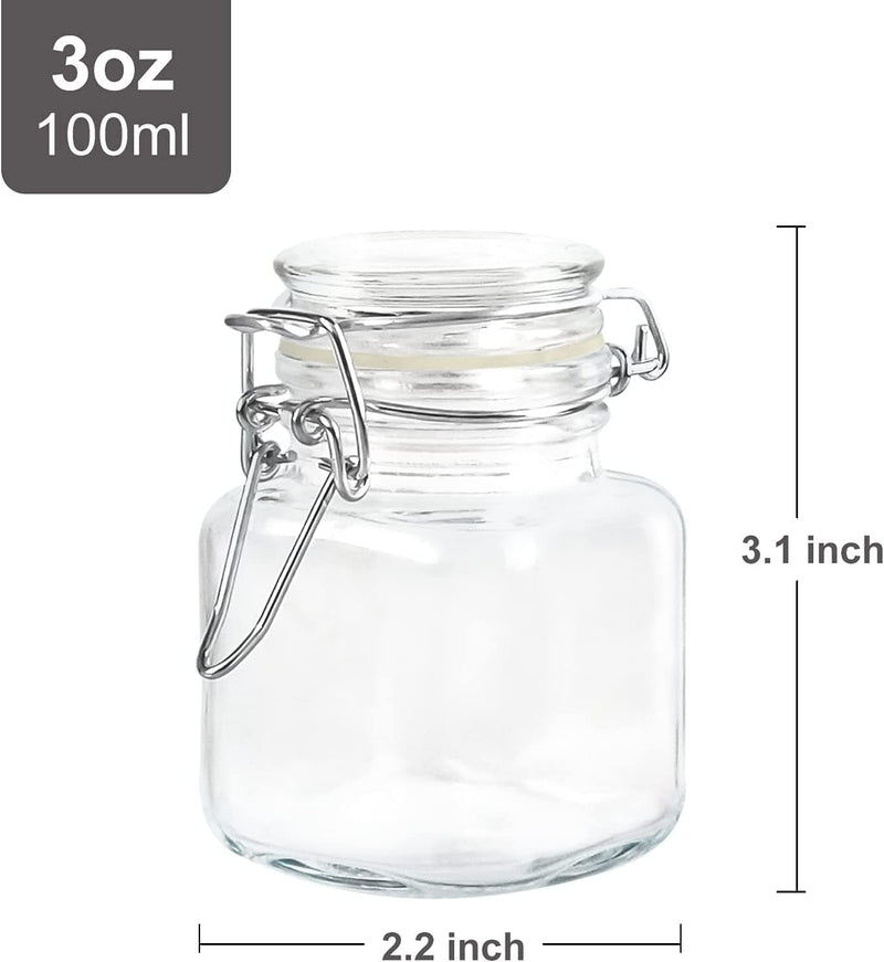 3 OZ Small Glass Jars with Lids, 24 PACK Glass Spice Jars with Airtight Lids, Small Glass Storage Jars with Leak Proof Rubber Gasket for Spice, Seasoning, Included Labels, Pens, Brush Home & Garden > Decor > Decorative Jars Glass Octopus   