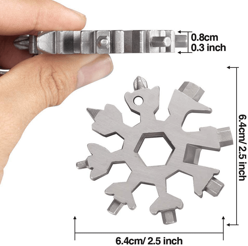 3 Pack 18-In-1 Snowflake Stainless Steel Multi Tool, Portable and Durable Screwdriver Compact Snowflakes Multitool for Bottle Opener/Outdoor Camping/Keychain for Christmas Sporting Goods > Outdoor Recreation > Camping & Hiking > Camping Tools HongChenSM   