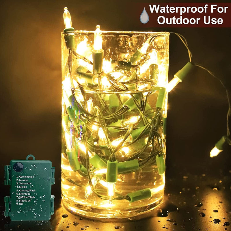 3 Pack Christmas Lights Decorations Total 150LED 50.1Ft Timer 8 Modes Battery Operated Green Wire Mini String Lights Xmas Tree New Year Eve Party Outdoor Indoor Home, 50LED 16.7Ft Each (Warm White) Home & Garden > Lighting > Light Ropes & Strings TURNMEON   