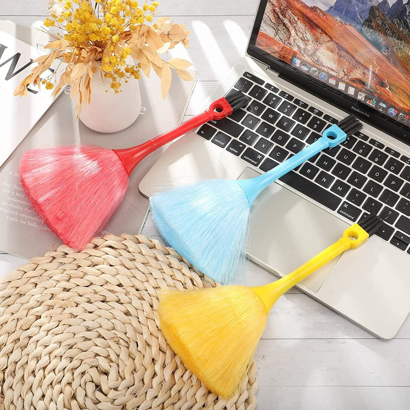 3 Pack Fluffy Microfiber Delicate Kitchen Duster anti Static Laptop Keyboard Brush Mini Microfiber Duster Small Dusting Wand Multifunction Screen Brush for Electronic Equipment, Blue, Yellow, Red Home & Garden > Household Supplies > Household Cleaning Supplies Yinkin   