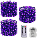 3 Pack Halloween String Lights, Total 300LED/99Ft Fairy Light with Timer Remote 8 Modes Waterproof Battery Operated Halloween Lights for Indoor Outdoor Yard Home Decor, 100 LED/33Ft Each (Orange) Arts & Entertainment > Party & Celebration > Party Supplies TURNMEON Purple  