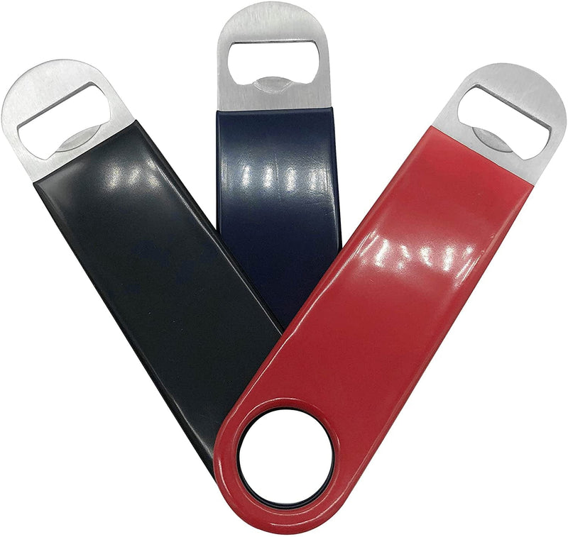 3 Pack Heavy Duty Stainless Steel Flat Bottle Opener, Solid and Durable Beer Openers, 7 Inches Red, Black, Blue Home & Garden > Kitchen & Dining > Barware WarmEcho   