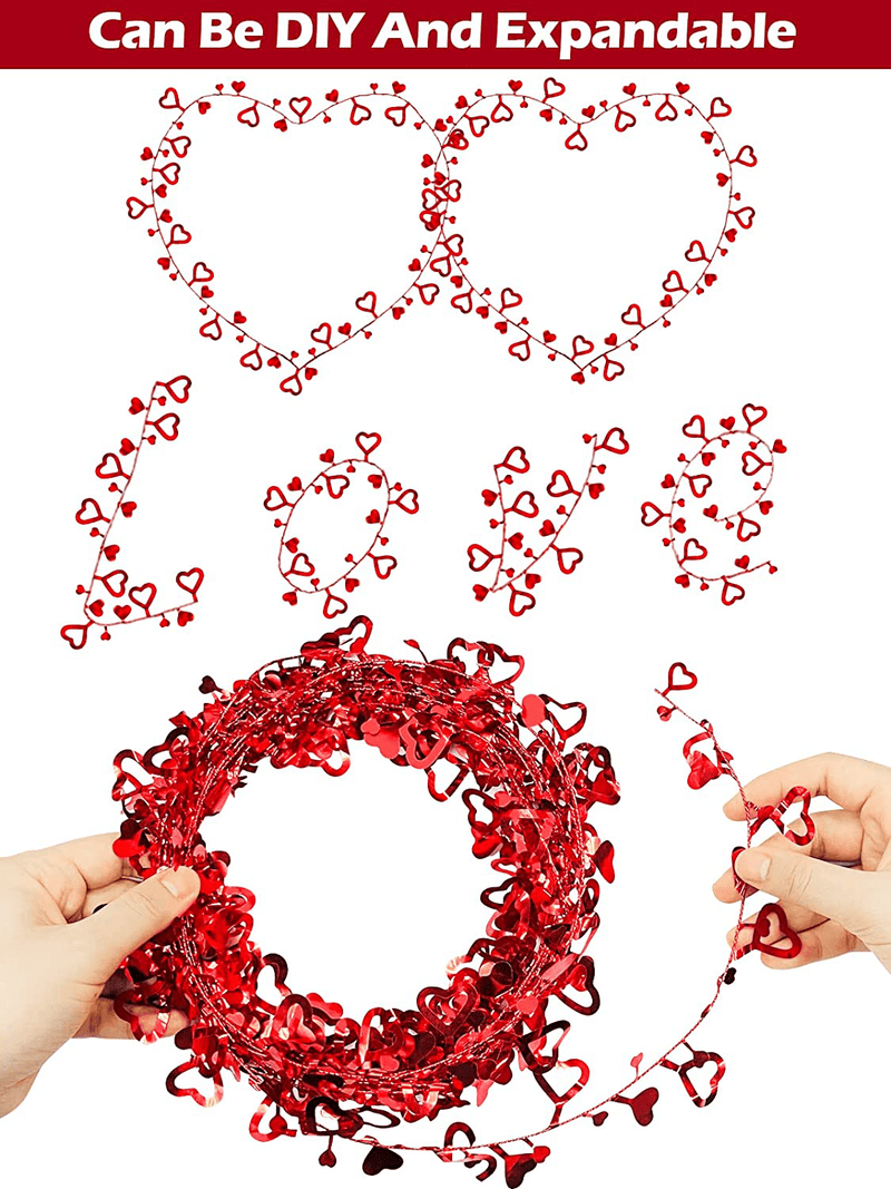 3 Pack Red Valentine Day Heart Wreath Tinsel Heart for Front Door with 20 Lights,Hanging Valentine Day Wreaths Heart Decorations Shaped Wreaths with Foil Battery Operated Wedding Birthday Party Decor Home & Garden > Decor > Seasonal & Holiday Decorations TURNMEON   
