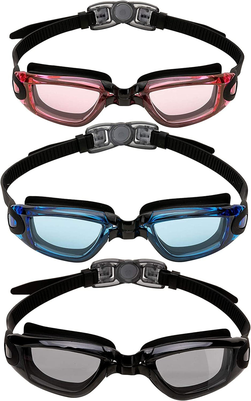 3 Pack Swim Goggles, Swimming Goggles for Adult Men Women Teens Youth