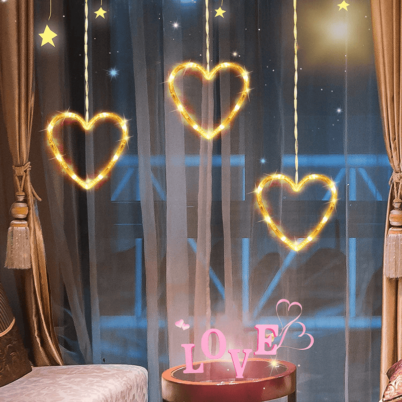3 Pieces Christmas Indoor Window Decorative Light Decoration Lights, Backdrop Lights for Outdoor Indoor Home Bedroom Wedding Party Holiday Wall (Heart Style) Home & Garden > Decor > Seasonal & Holiday Decorations Mudder   