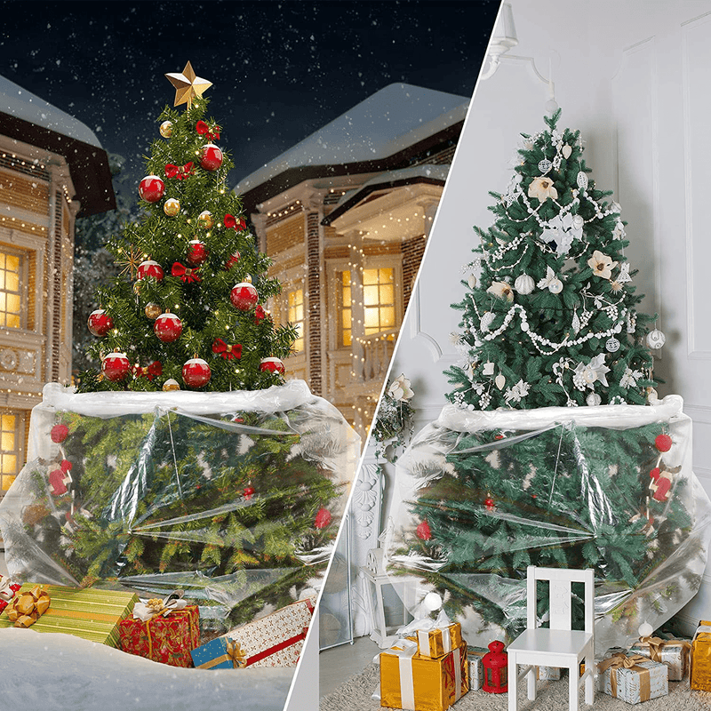 3 Pieces Christmas Tree Poly Removal Storage Bag Christmas Tree Plastic Disposal Bag Christmas Tree Container Upright Storage Bag for Christmas Party Supply (Transparent, 9 x 4 Feet) Home & Garden > Decor > Seasonal & Holiday Decorations > Christmas Tree Stands Marspark   