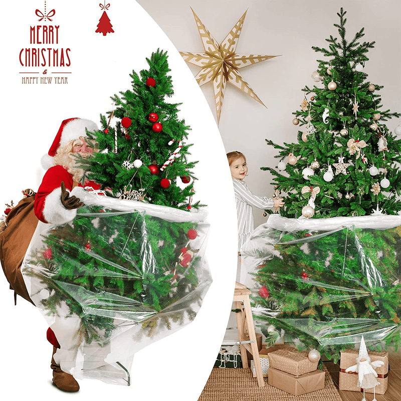 3 Pieces Christmas Tree Poly Removal Storage Bag Christmas Tree Plastic Disposal Bag Christmas Tree Container Upright Storage Bag for Christmas Party Supply (Transparent, 9 x 4 Feet) Home & Garden > Decor > Seasonal & Holiday Decorations > Christmas Tree Stands Marspark   