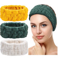3 Pieces Spa Facial Headband for Makeup and Washing Face Women Spa Yoga Sports Shower Facial Head Band Elastic Head Wrap for Girls and Women (White) Sporting Goods > Outdoor Recreation > Winter Sports & Activities Chuangdi Milky-White, Yellow, Dark Green  