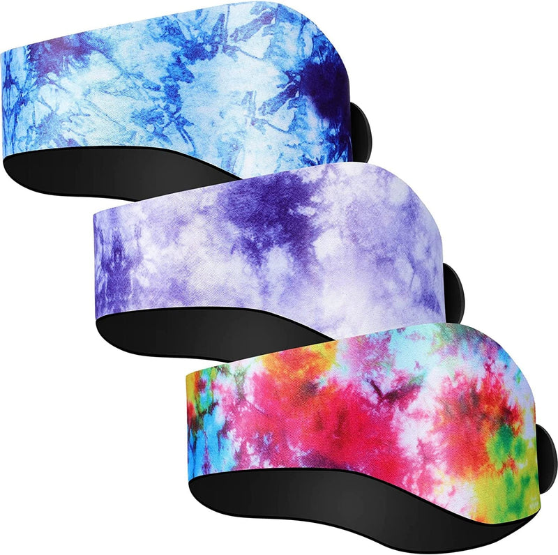 3 Pieces Swimming Headband Waterproof Swim Ear Band Elastic Ear Protection Band for Swimmers Adult Men Women Kids Block Water Secure Earplugs Water Protection Bath Shower Pool Beach (Tie Dye Style) Sporting Goods > Outdoor Recreation > Boating & Water Sports > Swimming Tatuo Vivid Style  