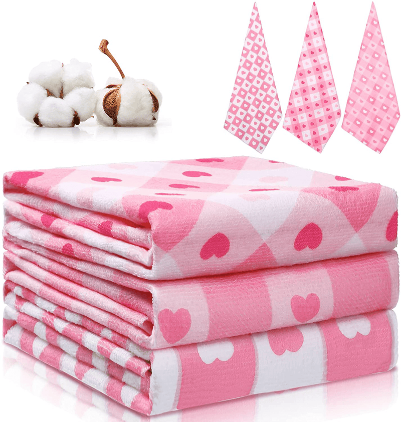 3 Pieces Valentine Kitchen Towels Valentine'S Day Heart Towel Love Valentine Dish Towel Heart Elf Kitchen Towel Romantic Soft Heart Dish Towel for Home Kitchen Bathroom 18 X 28 Inches (Stylish Style) Home & Garden > Decor > Seasonal & Holiday Decorations Tatuo Classic Style  