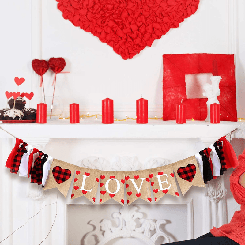 3 Pieces Valentine'S Day Garlands Love Burlap Banner Valentines Felt Heart Garland Heart Garland Decorations for Valentine'S Day Wedding Birthday Party Decorations Arts & Entertainment > Party & Celebration > Party Supplies Boao   