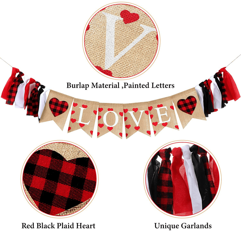 3 Pieces Valentine'S Day Garlands Love Burlap Banner Valentines Felt Heart Garland Heart Garland Decorations for Valentine'S Day Wedding Birthday Party Decorations Arts & Entertainment > Party & Celebration > Party Supplies Boao   