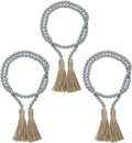3 Pieces Wood Bead Garlands Farmhouse Beads Bobo Decor Rustic Bead Garlands with Tassels Country Decorations Holiday Favor, 3.7 Feet (White) Home & Garden > Decor > Seasonal & Holiday Decorations WILLBOND Grey  