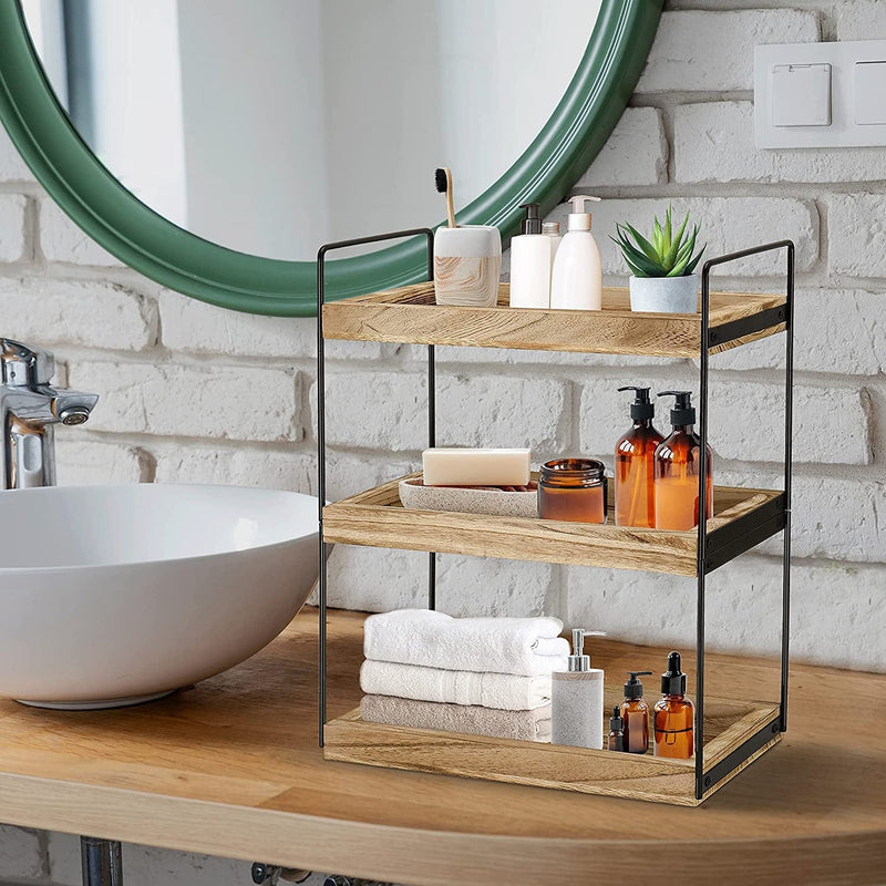 3 Tier Bathroom Counter Organizer, Counter Standing Rack Cosmetic Holder, Bathroom Countertop Organizer and Storage Shelf, Vanity Organizer Bathroom Counter Tray and Coffee Station Organizer Home & Garden > Household Supplies > Storage & Organization Updesign   