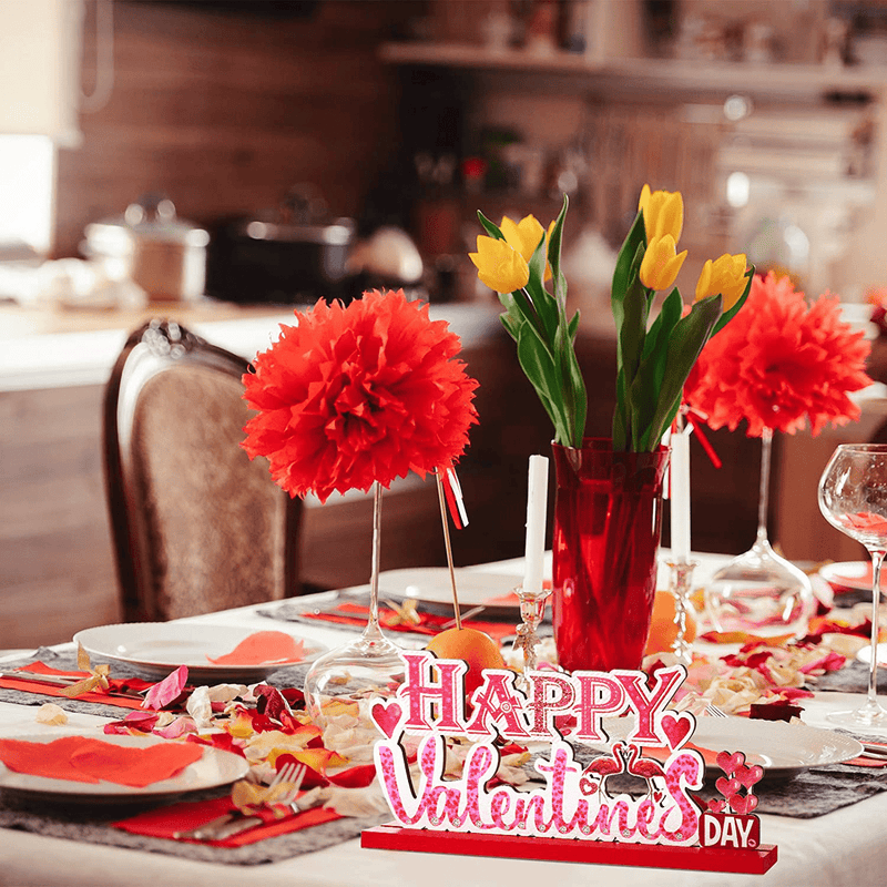 3 Valentine'S Table Decoration Signs Be Mine Sign Love Happy Valentine Table Centerpiece Flamingo Wooden Party Decorations for Holiday Valentine'S Dinner Party Coffee Home & Garden > Decor > Seasonal & Holiday Decorations Sumind   