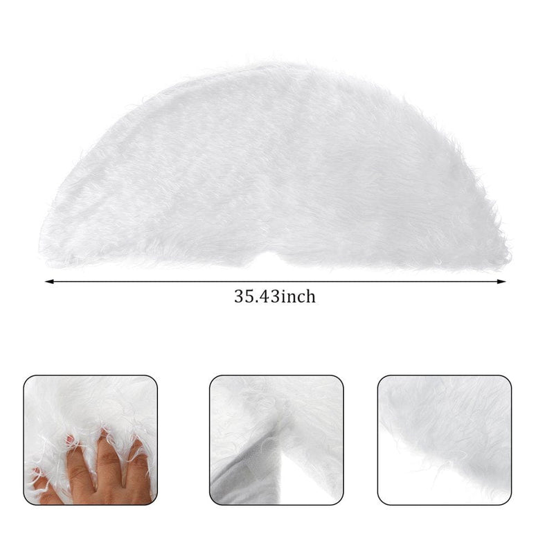 30.7"/ 35.4''/48" round White Faux Fur Christmas Tree Skirts Floor Cover Mat Home Hotel Christmas Party DIY Decor Home & Garden > Decor > Seasonal & Holiday Decorations > Christmas Tree Skirts Novashion   