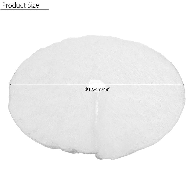 30.7"/ 35.4"/ 48" round White Plush Snowflake Christmas Tree Skirt Base Floor Mat Cover Decor