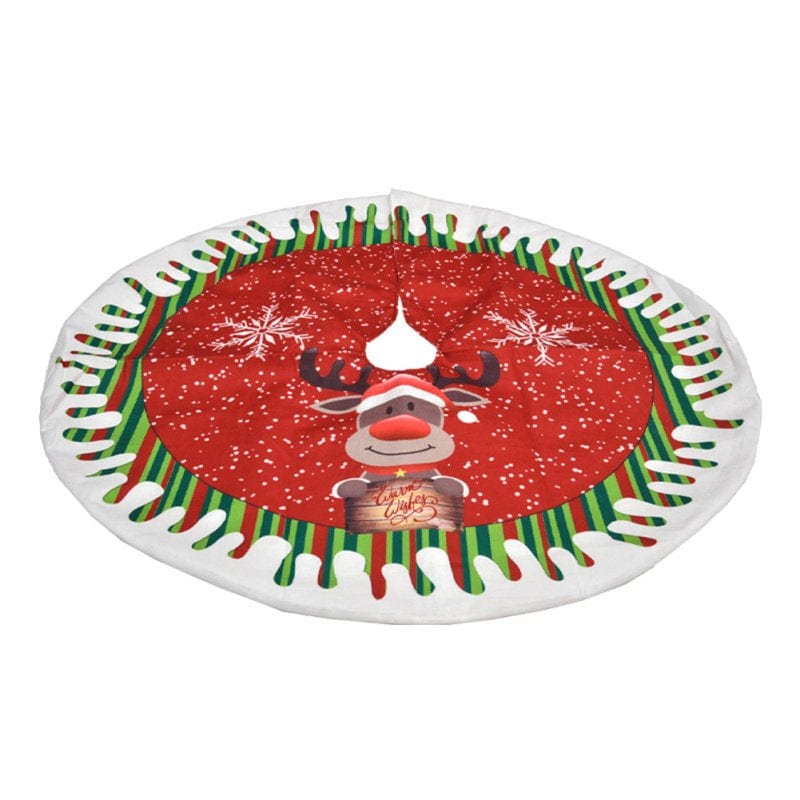 30 Inches Christmas Tree Skirt Red Xmas Tree Ornaments Christmas Tree Mat for Hoilday Party Home Decorations