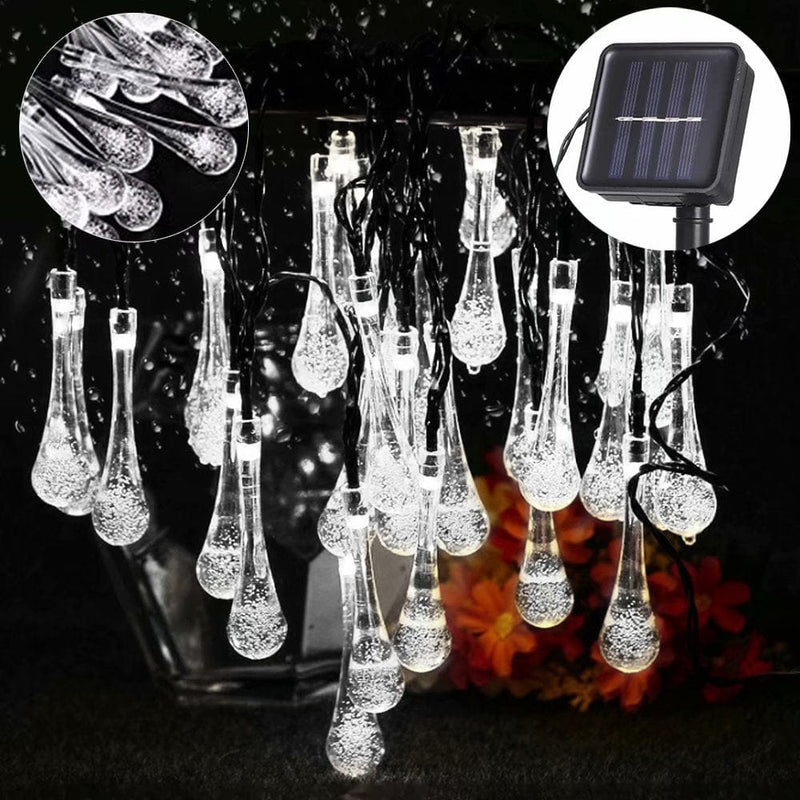 30 LED Solar String Lights Outdoor Decorative, 8 Modes Twinkle Solar Fairy Warm White Lights Christmas Decorations Valentines Day Halloween Decor, 22FT Home & Garden > Decor > Seasonal & Holiday Decorations Genkent   