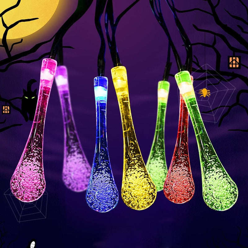 30 LED Solar String Lights Outdoor Light, Waterproof Fairy Lights for Home, Garden 3 Color Holiday Halloween Christmas Decoration Valentines Day Decor Home & Garden > Decor > Seasonal & Holiday Decorations Genkent Multicolor  