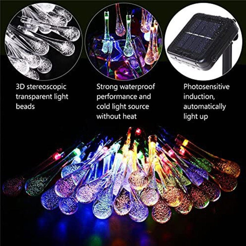 30 LED Solar String Lights Outdoor Light, Waterproof Fairy Lights for Home, Garden 3 Color Holiday Halloween Christmas Decoration Valentines Day Decor Home & Garden > Decor > Seasonal & Holiday Decorations Genkent   