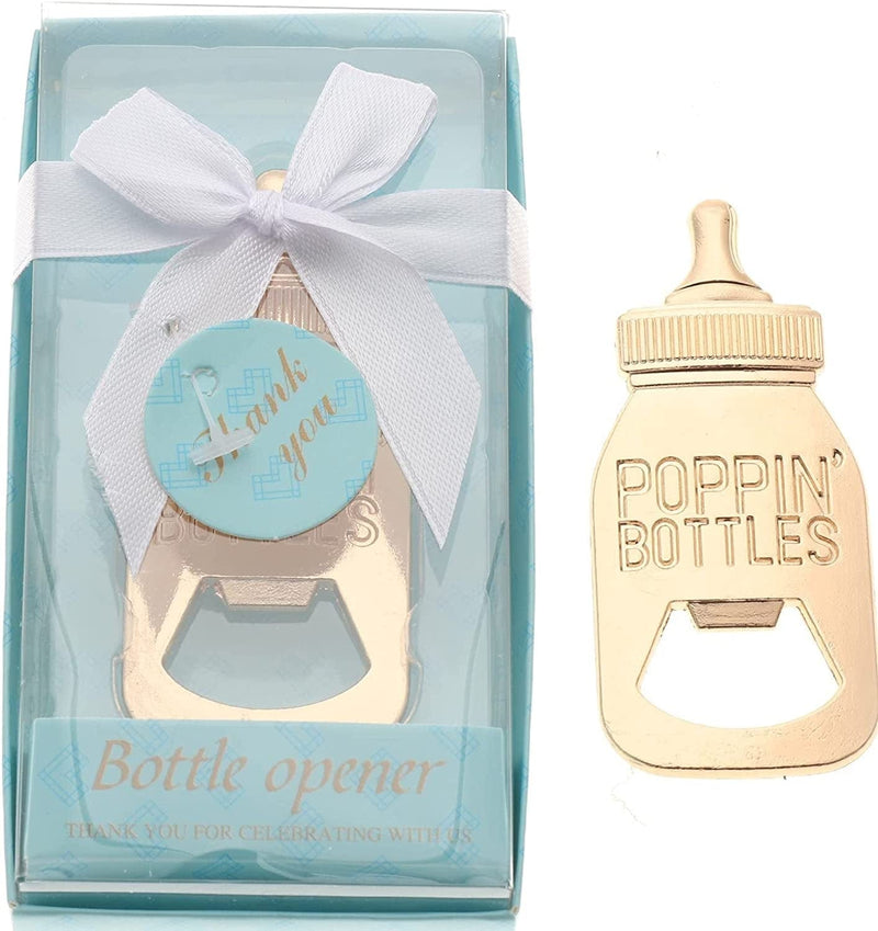 30 Pack Baby Shower and Gender Reveal Bottle Openers Party Favors Souvenirs for Guests with Gift Boxes for Boy and Girl Newborn (White - Baby Bottle, 30) Home & Garden > Kitchen & Dining > Barware Maxim Party Supplies Blue - Baby Bottle 30 