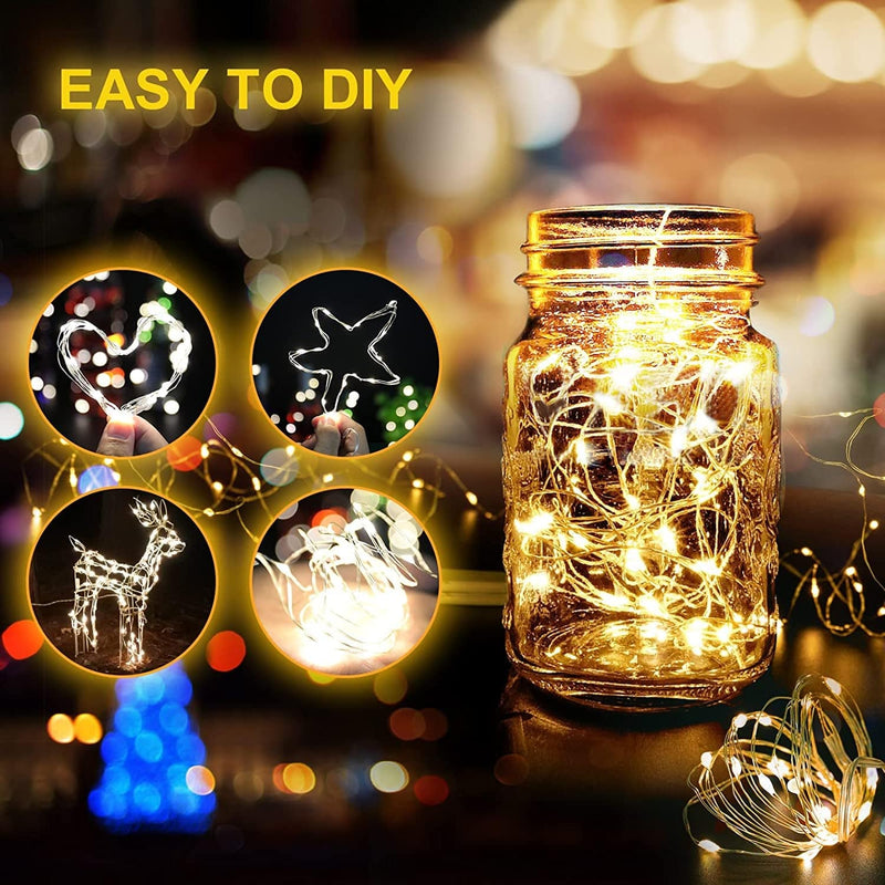 30 Pack LED Fairy Lights Battery Operated - Mini Fairy String Lights 7Ft Silver Wire 20 LED, Tiny Firefly Lights for Mason Jars, DIY, Party, Wedding, Christmas (60 Replacement Batteries, Warm White) Home & Garden > Lighting > Light Ropes & Strings FENSTY   